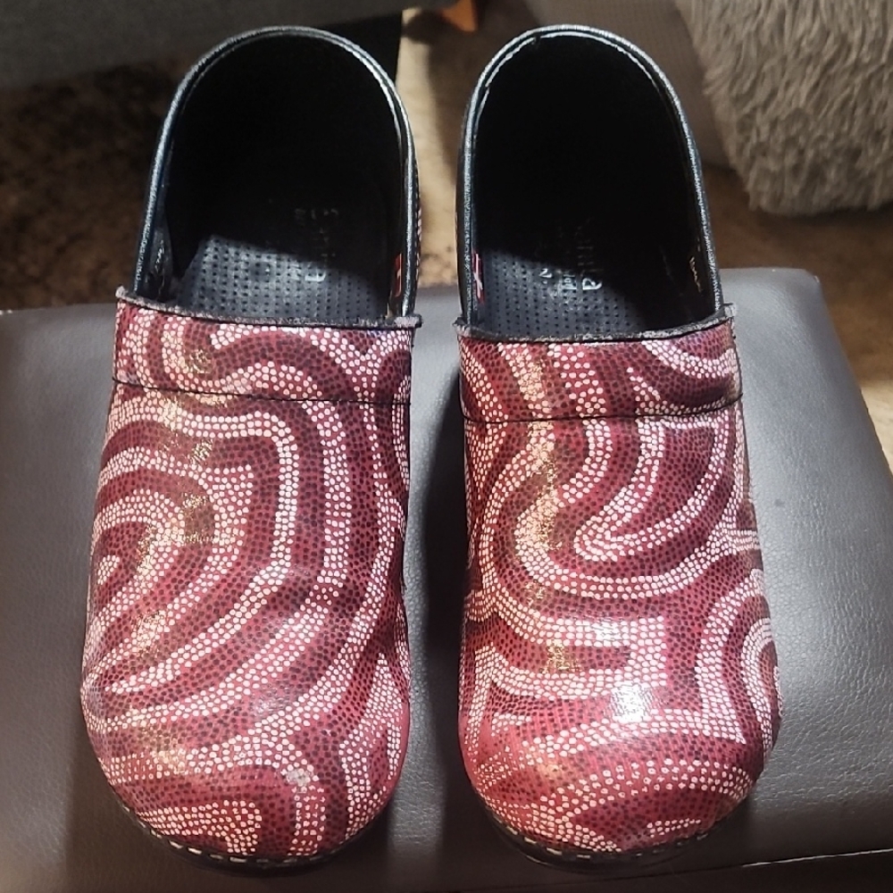 Sanita, Red & White Clogs.